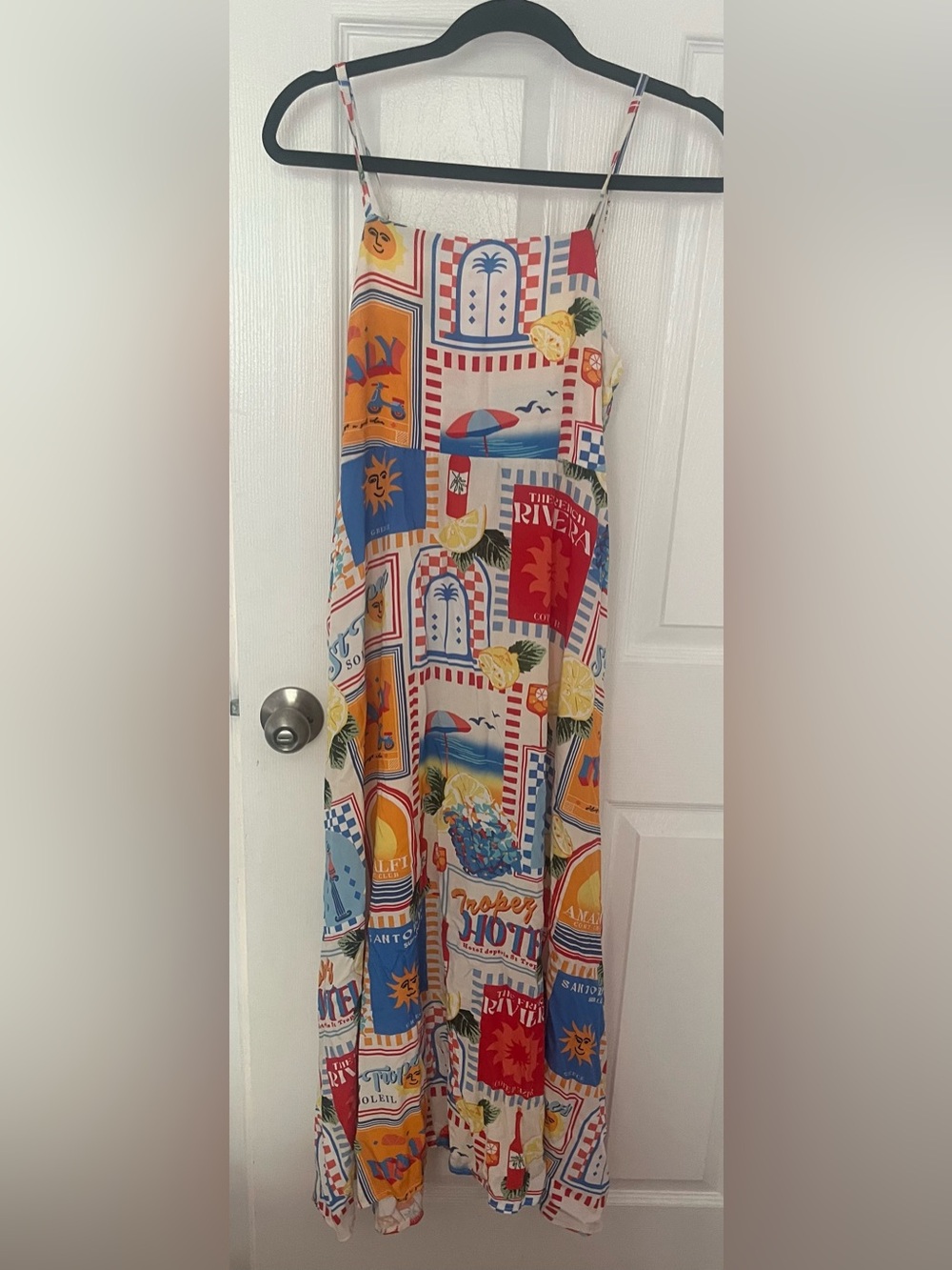 Jessica Laura Made in Italy Mediterranean Print Flowy Maxi Dress – Size L